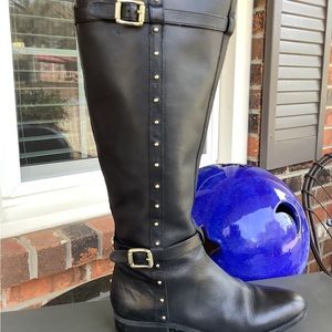 Vince Camuto VC-Preslen Tall Leather Boots/Silky LE Wide Calf